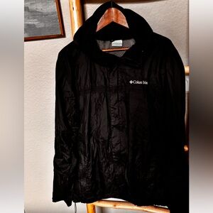 Columbia Black Hooded Windbreaker Jacket Men’s L Mesh Lined